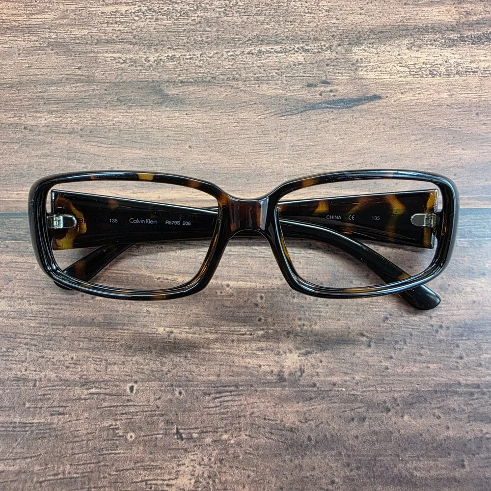 Calvin Klein R579S 206 Tortoise Shell Rectangle Eyeglasses Frames‎ 135mm